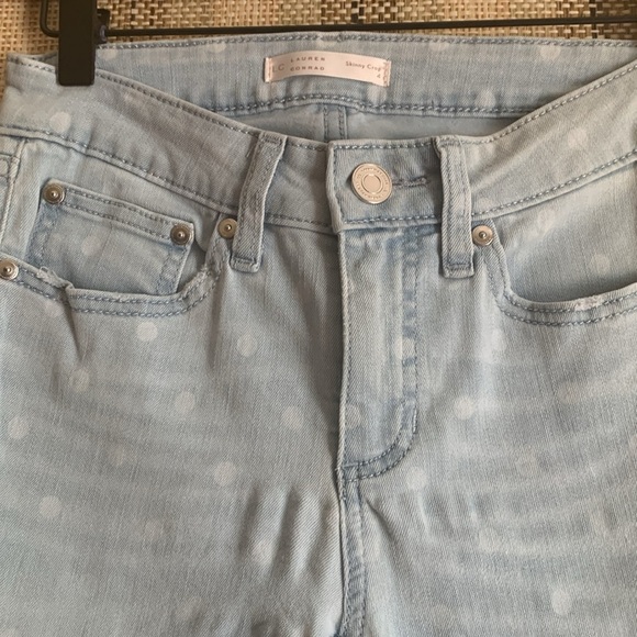 Lauren Conrad Skinny Crop size 4 Light Washed Dotted Jeans Pants Women Style - Picture 2 of 4